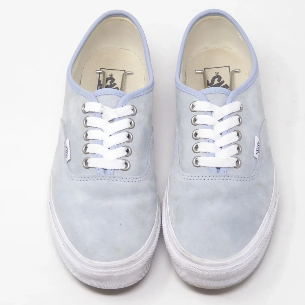 Vans Womens Authentic Low Pig Suede Sneakers Shoes Light Blue Size 9